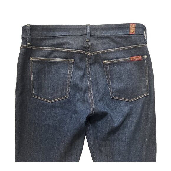 Size 28 7 For All Mankind Women’s Skinny Ankle Jeans Stretchy Dark Wash - Picture 7 of 9